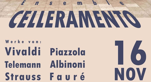 Ensemble Celleramento in der Freien evangelschen Gemeinde Lokstedt. Samstag, 16. November 2019, 19:30 Uhr.